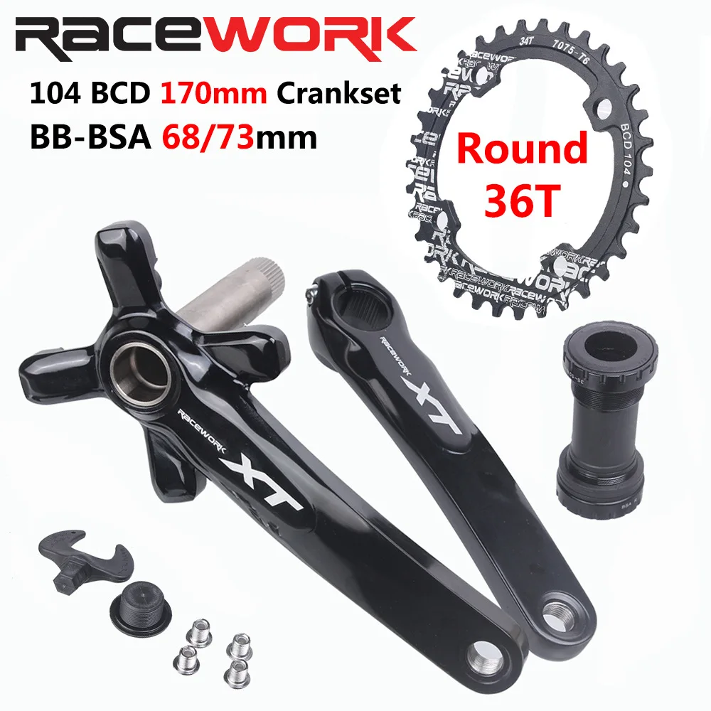 Mountain Bike Disc XT Hollow One Piece Crank Bicycle 11 Speed 170/175mm  Single Disc Bicycle Cranks Mountain Bike Cranks Bicycle