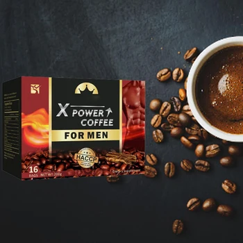 X power coffee man power maca energy coffee herbal supplement aphrodisiac black tongkat ali instant coffee for men