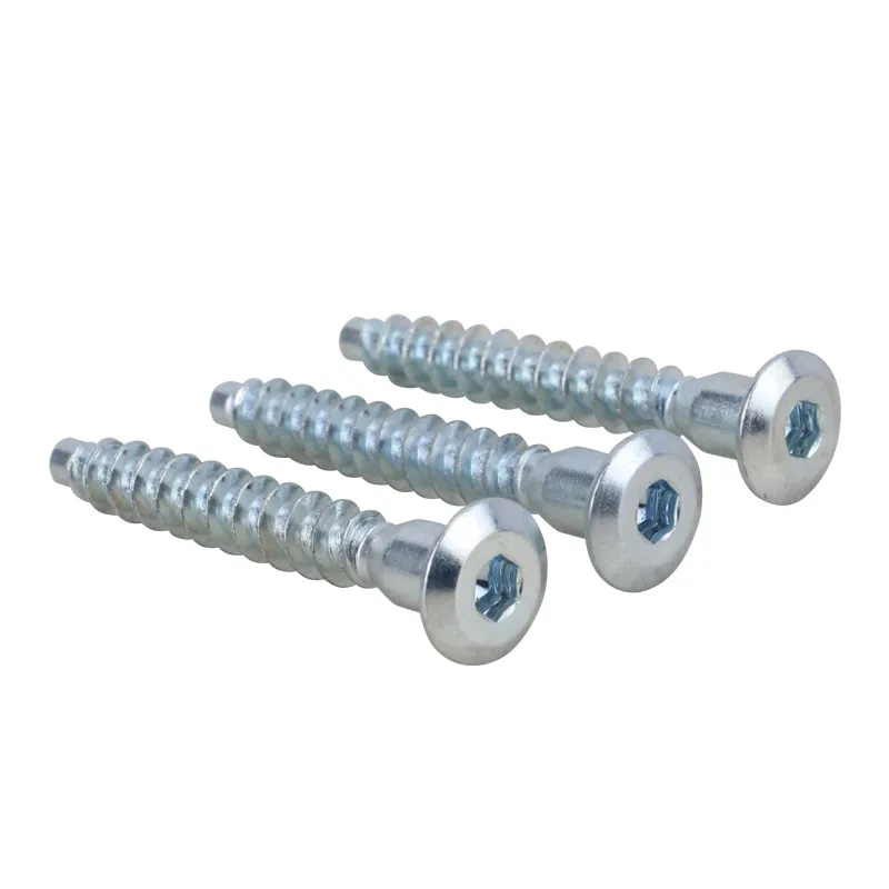 Hex Socket Countersunk Head Coarse Thread Chair Screw Confirmat Screw Wood Furniture Euro Joints Screws