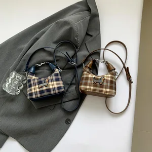 Plaid Bags Women Handbags Ladies Wholesale New Mini Pu Leather Crossbody Bag for Children Fashion Small Shoulder Bag Girls