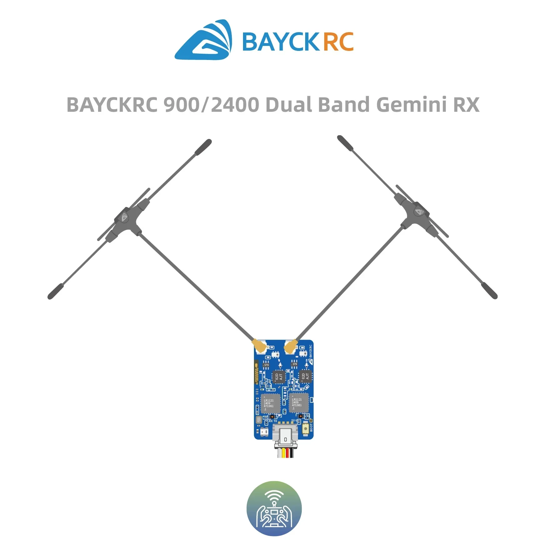 BAYCK 900MHz 2.4GHz Dual Band Gemini Receiver 915M ELRS ExpressLRS RX TCXO for Long Range Drone Fixed Wing FPV RC Drone