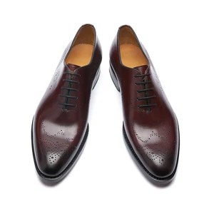 Fashional Popular Designed Hot Selling Wine Red Dress Oxford Leather Shoes for Men