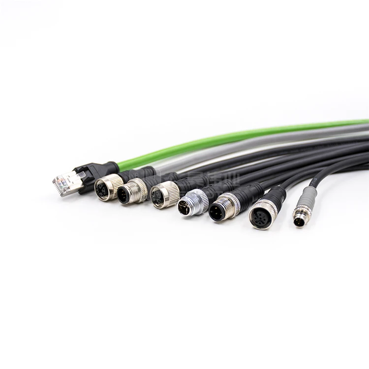 Metal M12 Connector 5 Pin with Shielding IP67 IP68 Industrial Male Female Waterproof Power Screw Straight Cable Sensor Assembly