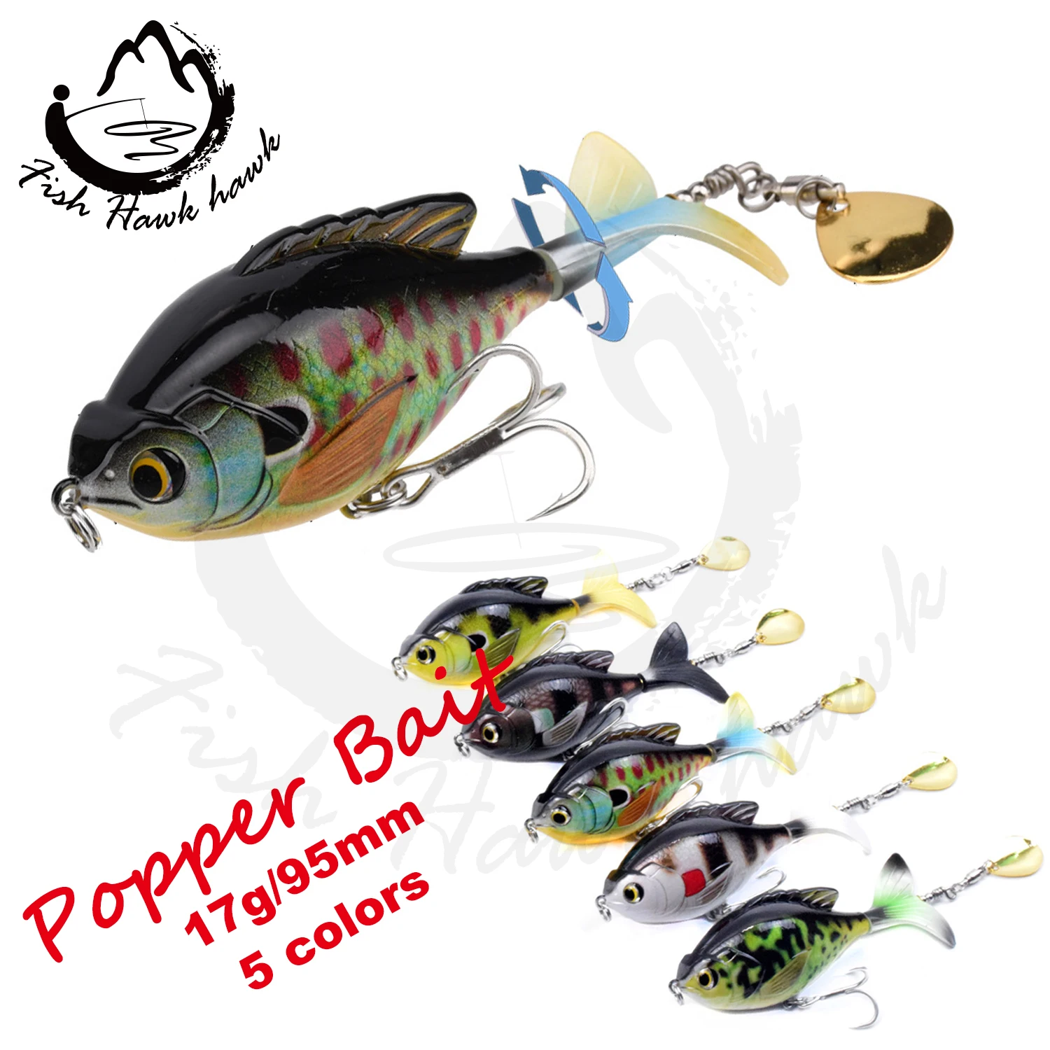 9.5cm 16.8g whopper popper fishing lures