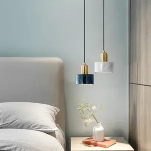 Modern Nordic Marble Pendant Lamp Adjustable Height Dining Table Ceiling Light Middle Sizing Pendant for Interiors