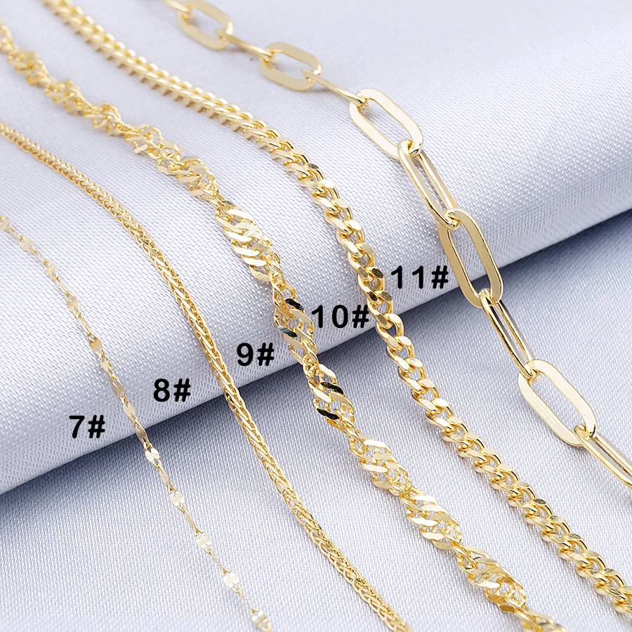 Fine Au585 Real Gold Necklace Solid 14k Pure Gold Chain