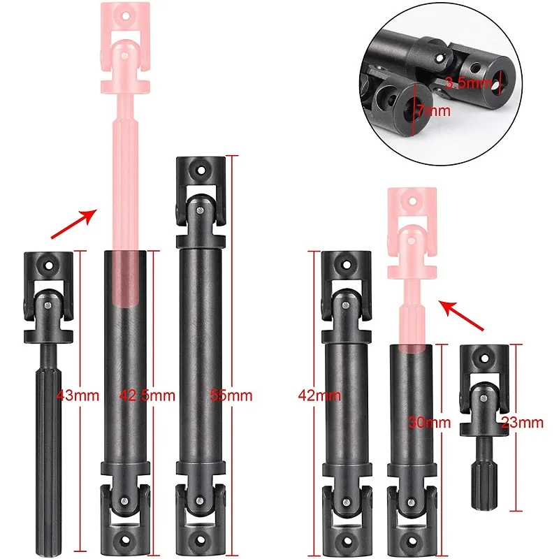 1/24 RC Crawler Car 90081 Strengthened Steel Drive Shafts for SCX24 Axial