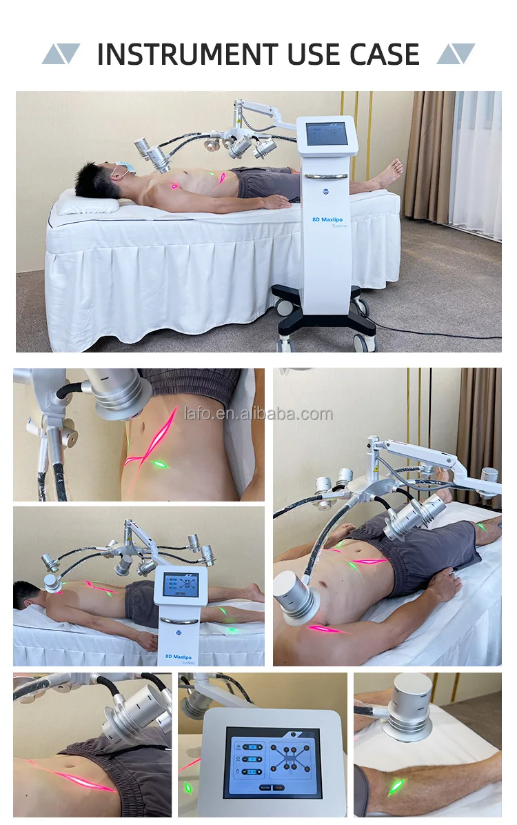 New 8D lipo Laser 532nm Laser Green 635nm Red light Fat Removal Cellulite Removal Body Shape Slimming Laser Machine LF-3