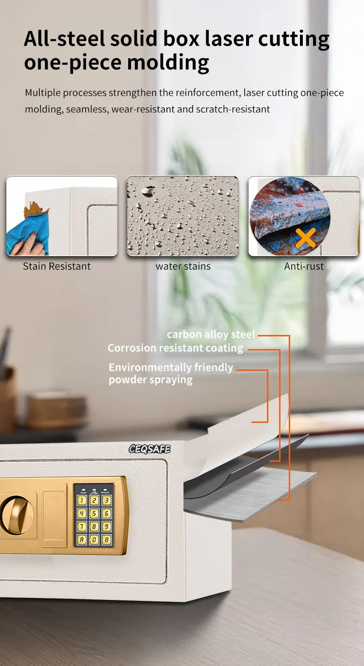 CEQSAFE Digital Safe Box Steel Safes Money Bank Small Household Password Key Safety Security Box factory