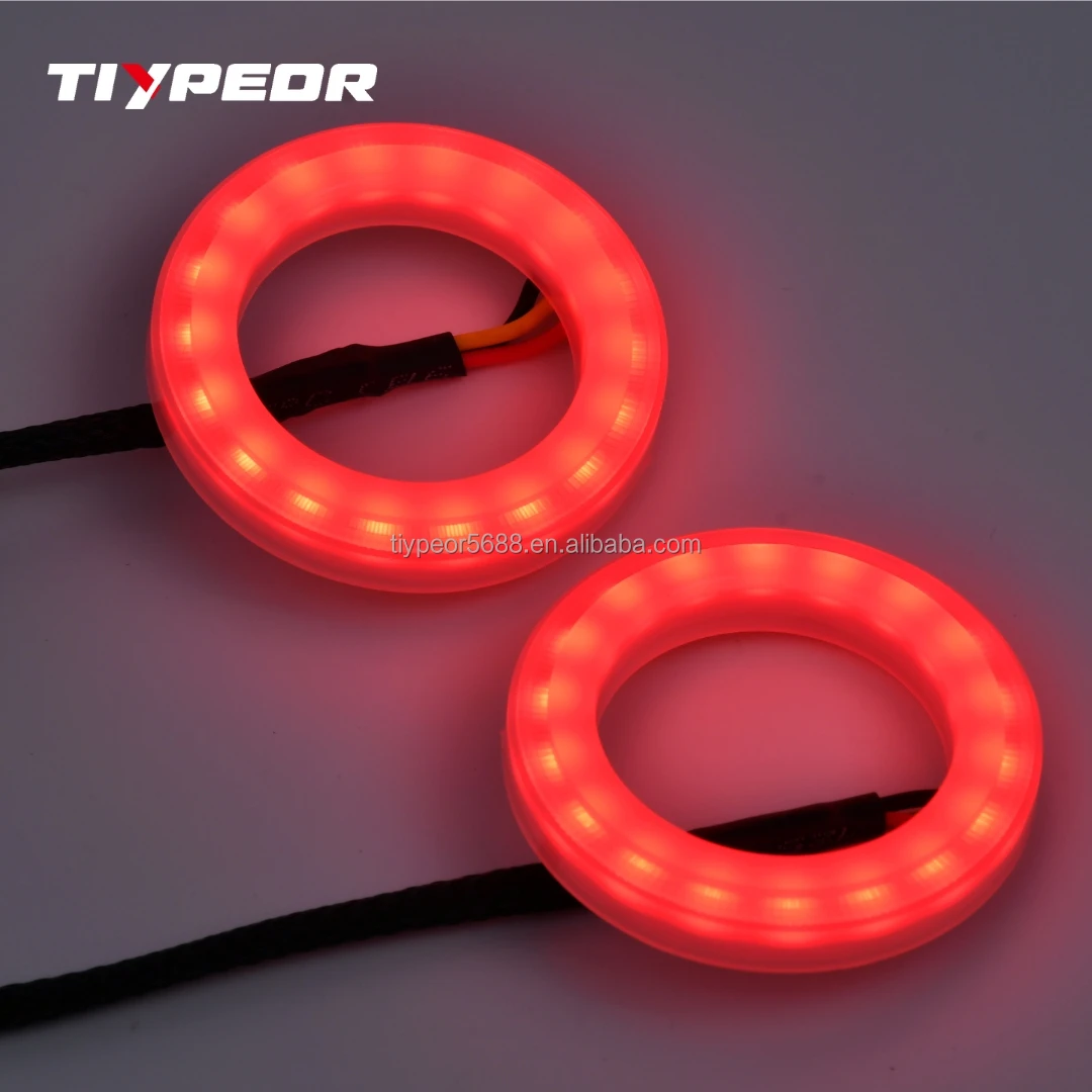 product tiypeor led angel eyes 50mm rgb bluetooth control light circle with cover ring light for bmw logo backlight logo led for yamaha-7