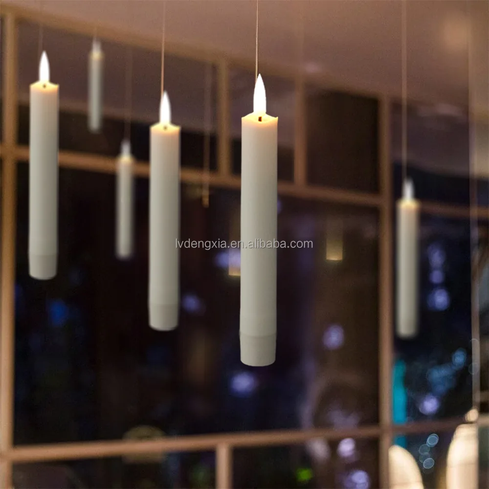 Candele Fluttuanti A LED Con Bacchetta Magica E Telecomando - 12 Pezzi Con Ganci E Lenza Per Decorazioni Aeree Fai-da-te (batterie Escluse)