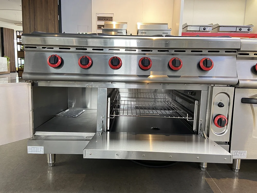 Газовая плита с 6 горелками и газовой духовкой коммерческое кухонное оборудование для