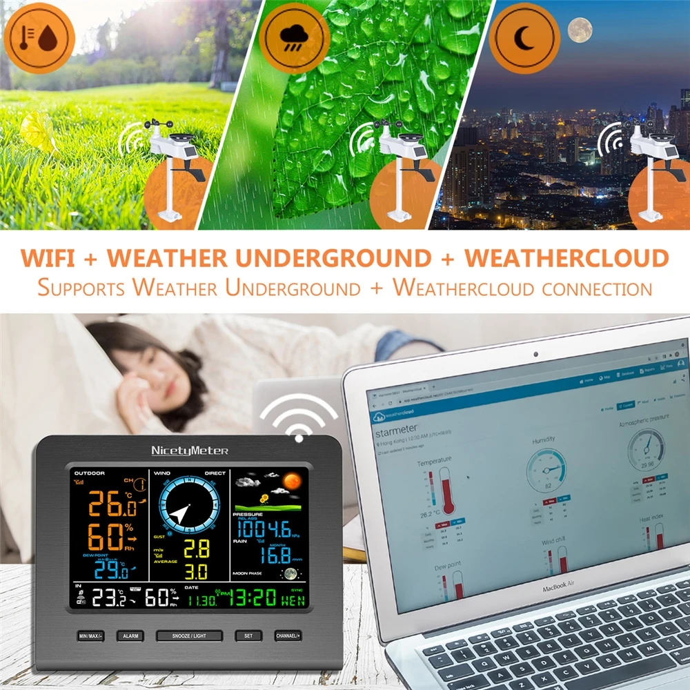 0366 WIFI Smart Radio Frequency Weather Station