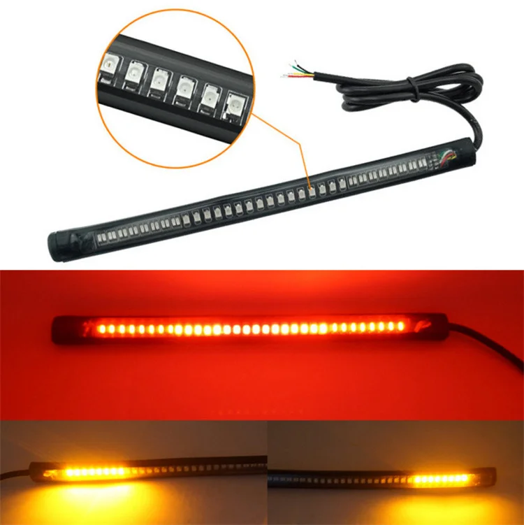 48smd Universal Motorcycle Brake Tail Light Running Led Strip Turn ...