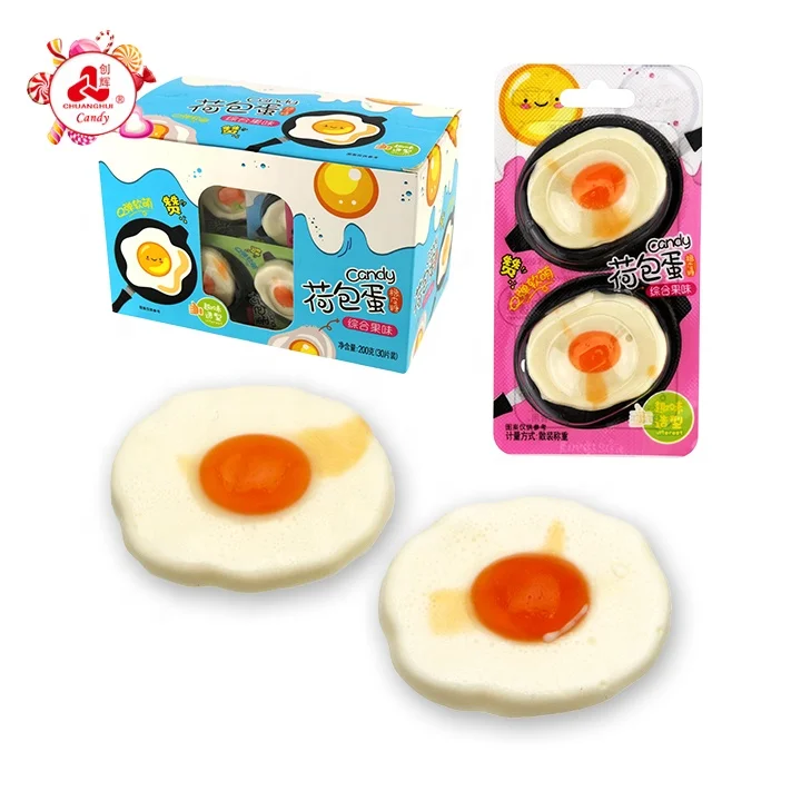 Mini Fried Eggs Shape Fruit Flavor Soft Gummy Candy