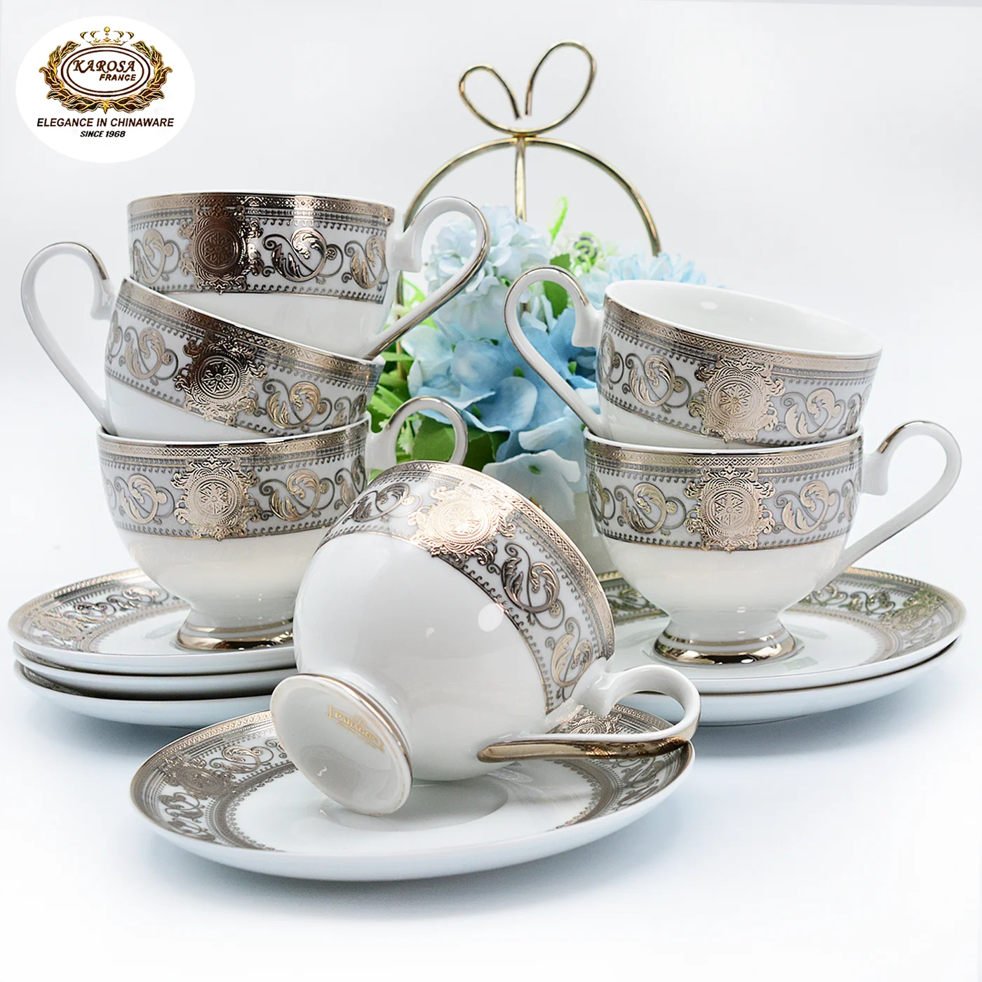 Set 6 Tazze In Porcellana Fine Bianco Lucido | Capacità 295 Ml | Adatte A Microonde E Lavastoviglie | Confezione Regalo Ideale Per Colazione