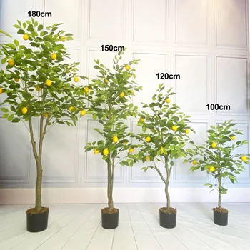 In Stock wholesale environmental plastic indoor decorative bonsai lemon long branches simulate artificial tree plant