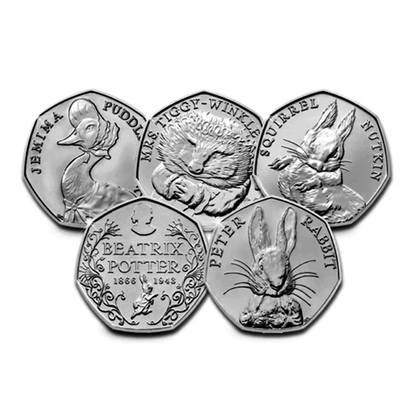 WD Professional Factory Manufacture UK Collection Value Coins Set Beatrix Potter Commemorate 50p Coin