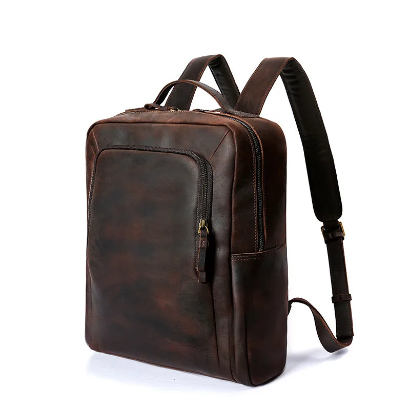 mens vintage style business laptop backpacks best leather backpacks