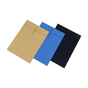 Custom A4 A5 A6 Size String and Button Documents Organizer Envelopes Colorful Printed Paper File Folder