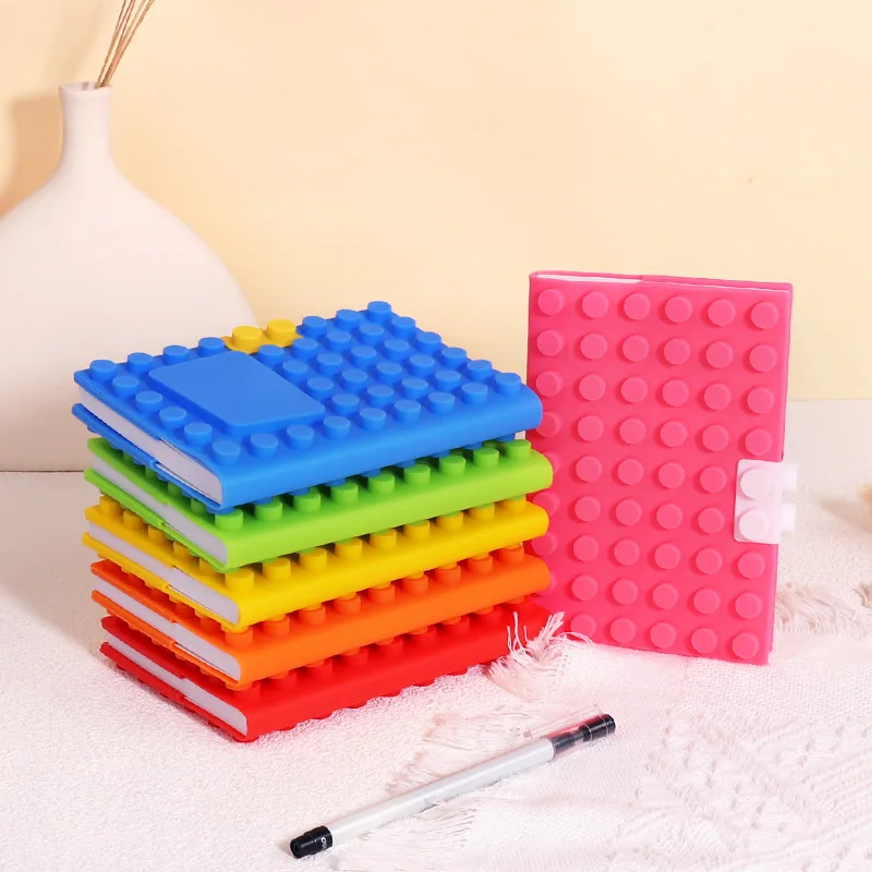 Factory Direct Creative Stationery Silicone Notebook Can Be Printed Logo Blocks Gift 6A Student Silicone Notepad