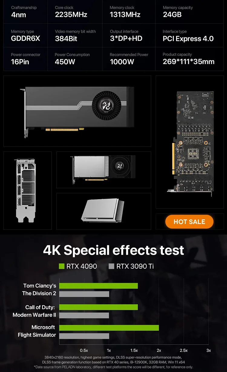 Gpu Servers Rtx 4090 24gb Gpu Graphics Card Suitable For Lenovo,Dell,Hp Ai Servers,And Deep