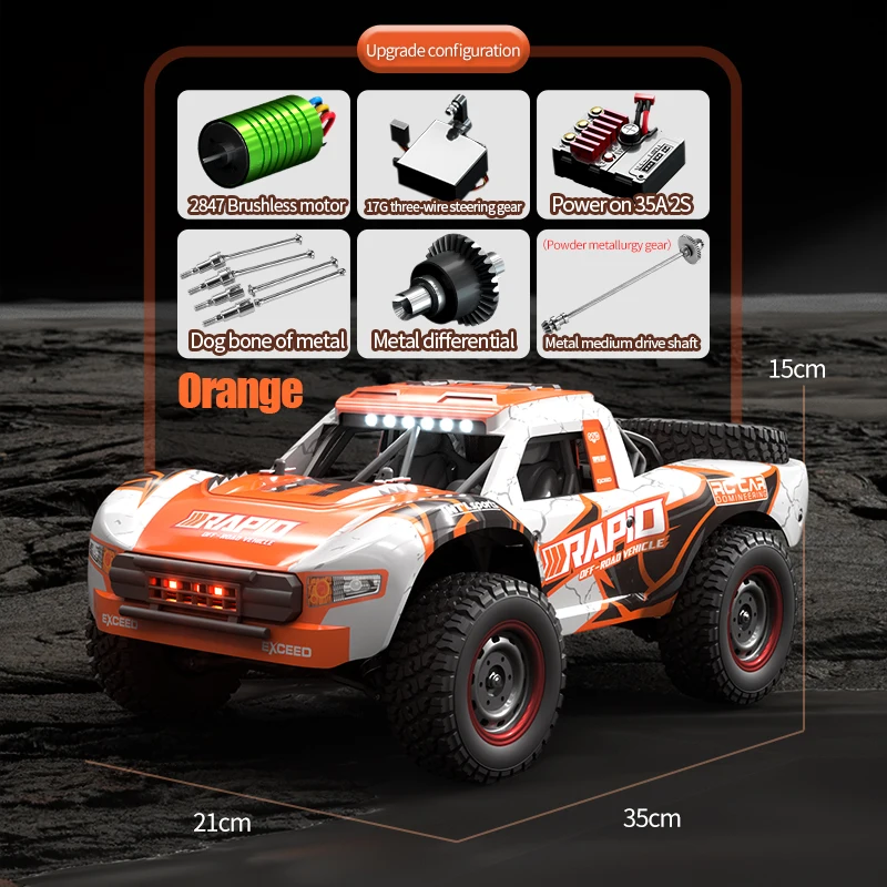 New 2.4GHz Brushless Remote Control Racing Car Off-Road 4WD High Speed 70km/h Metal 4x4 RC Truck Toy for Kids and Adults