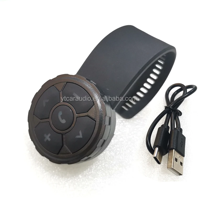 Universal Car Steering Wheel Control Button Wireless 6 Button Remote Control with Led Light for MP5 Android DVD  Player  Charge