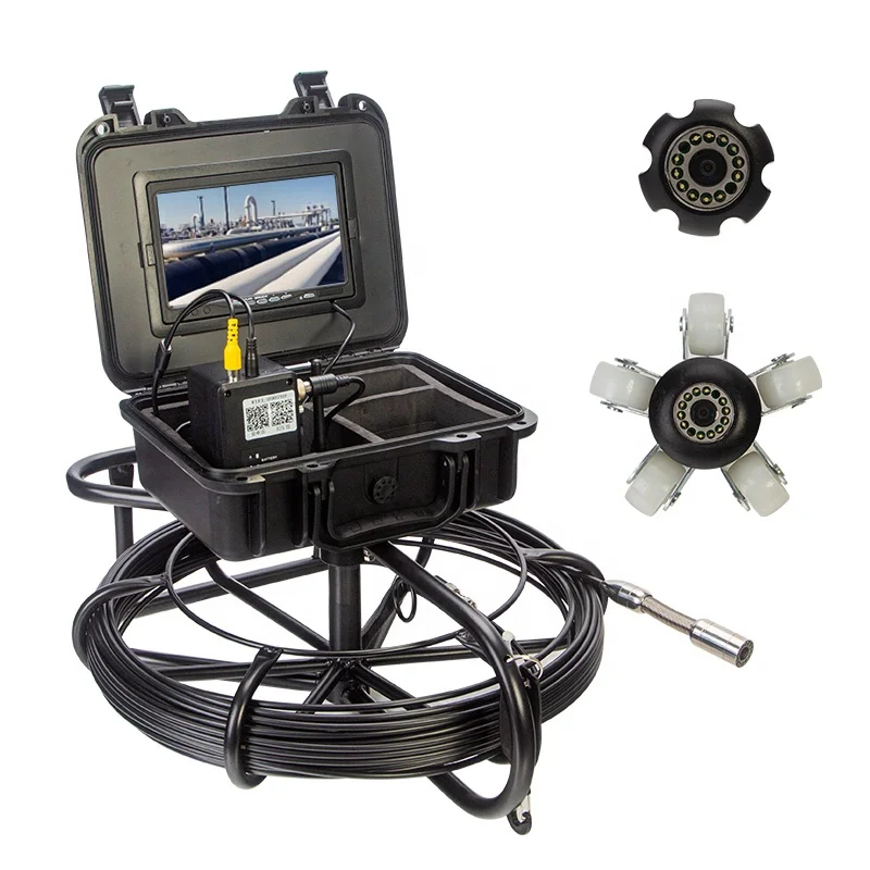 10-200M Cable Sewer Inspection Camera, 9 Inch 1080P HD Screen IP68 Waterproof with Lights, Drian Camera for Home Pipelines