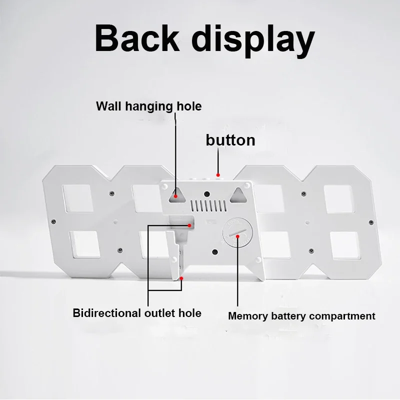 Promotion Fancy RGB Rainbow Color Display Remote Control 3D LED Table Alarm Clock Wall Clock