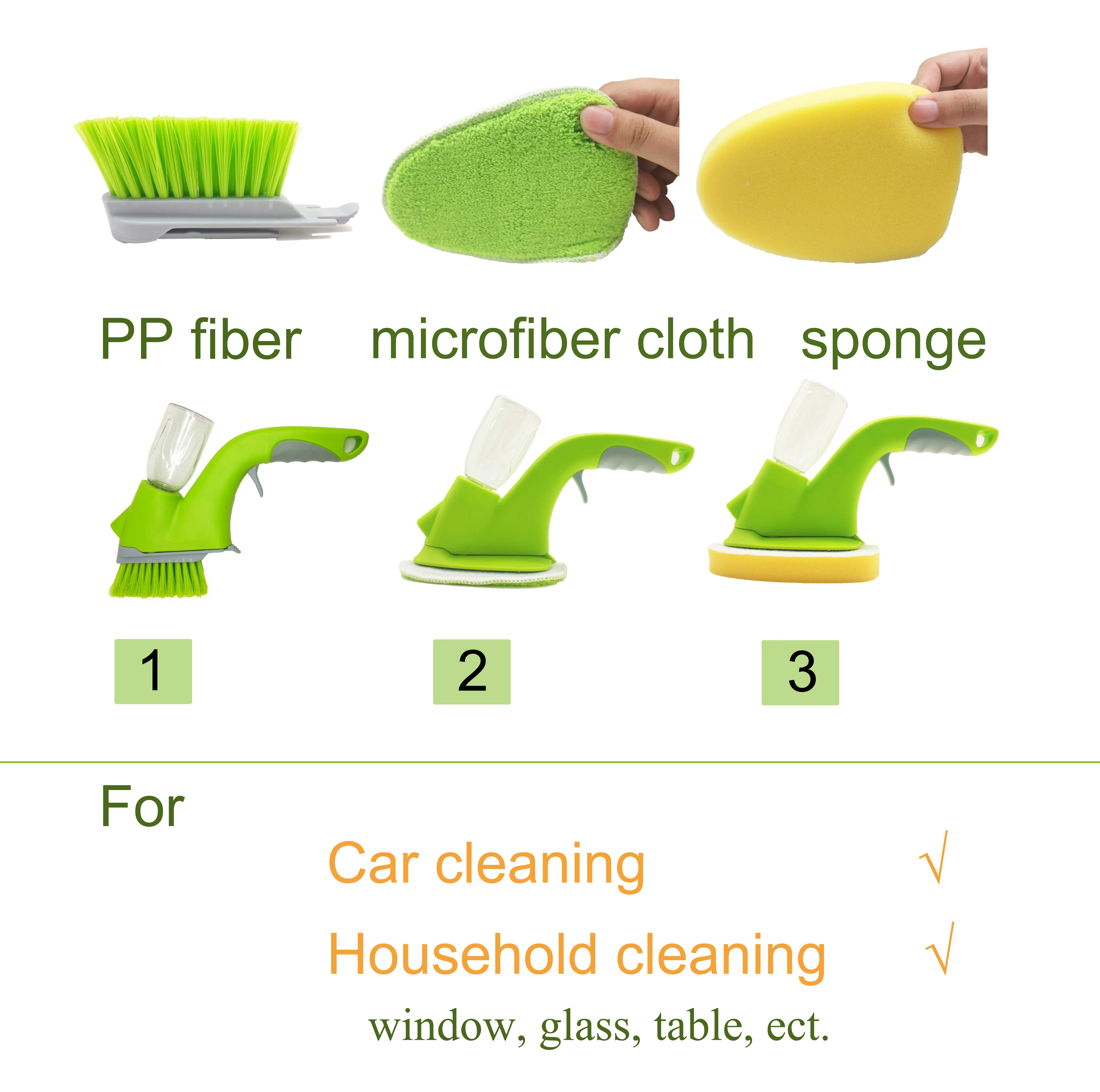 Сменная щетка для чистки в восточном стиле, бытовой очиститель, щетка для ухода за автомобилем, набор для чистки окон