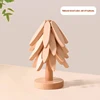 Walnut Color 3 Wooden Trivet + 1 Stand