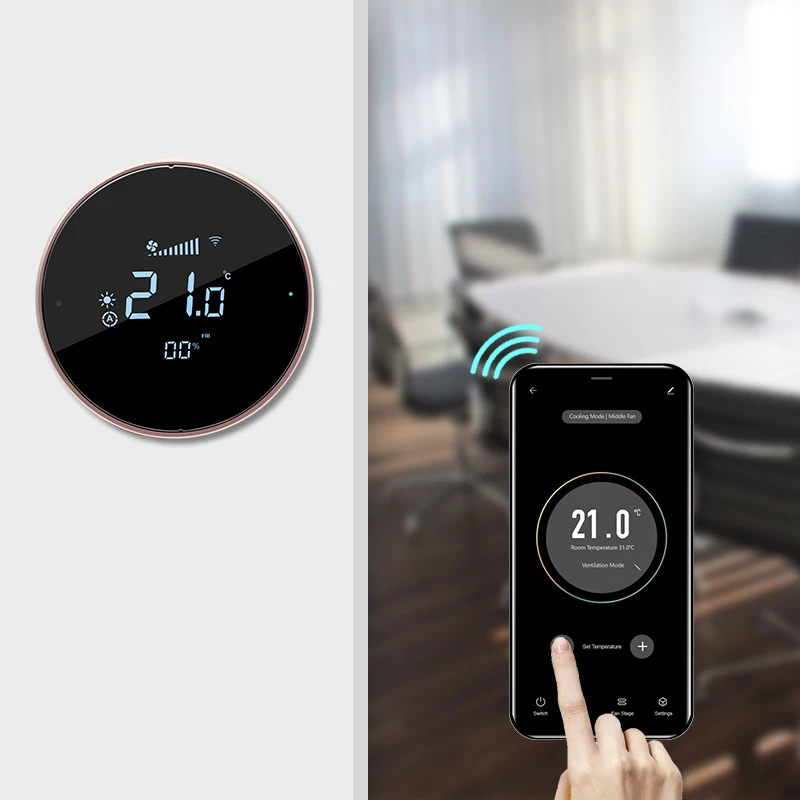 Bandary Tuya Smart room Home Hvac Central Air Conditioner Fcu Thermostat Wifi Smart Thermostat