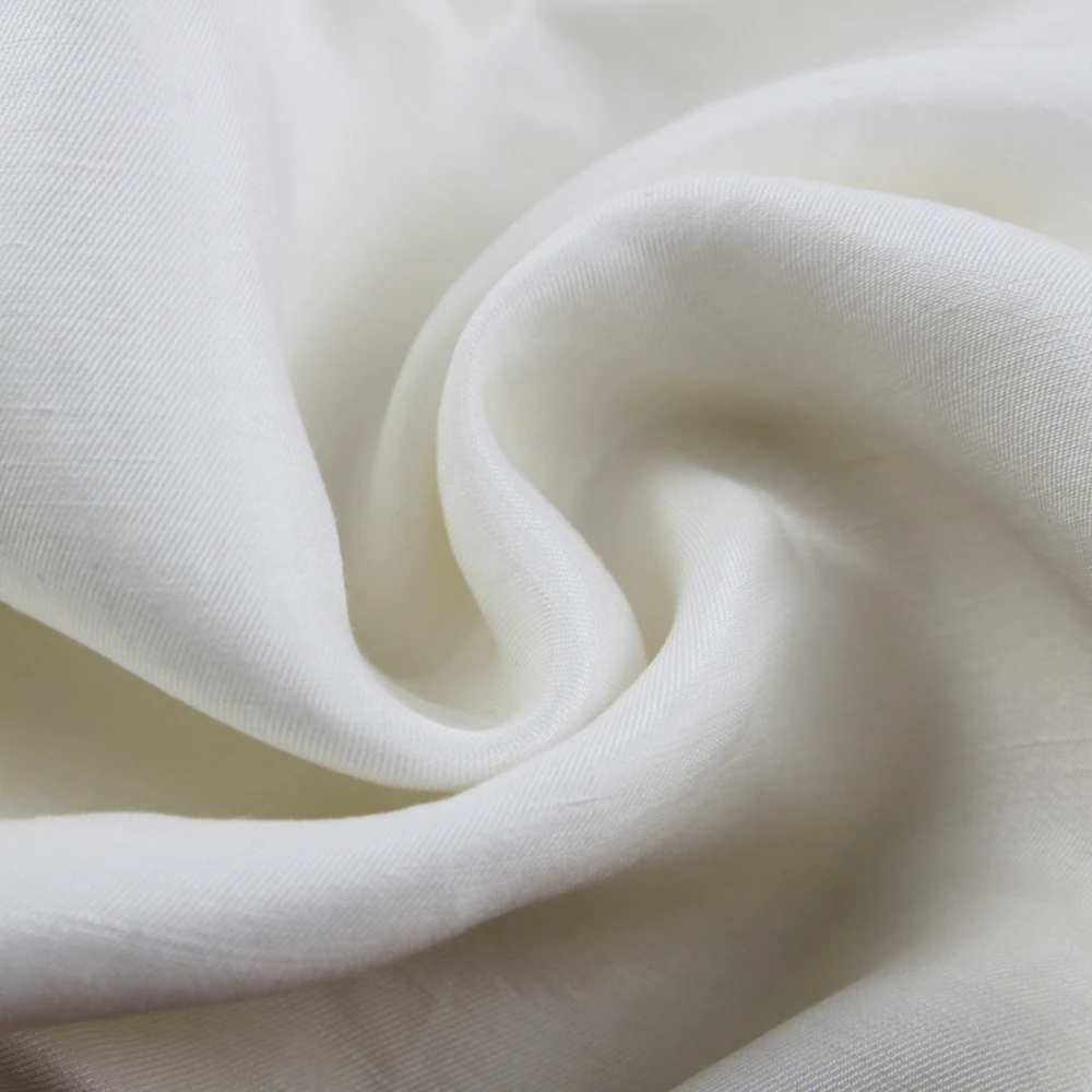 Оптовая продажа мягкая вискозная льняная ткань среднего веса однотонная для кожи дизайн одежды