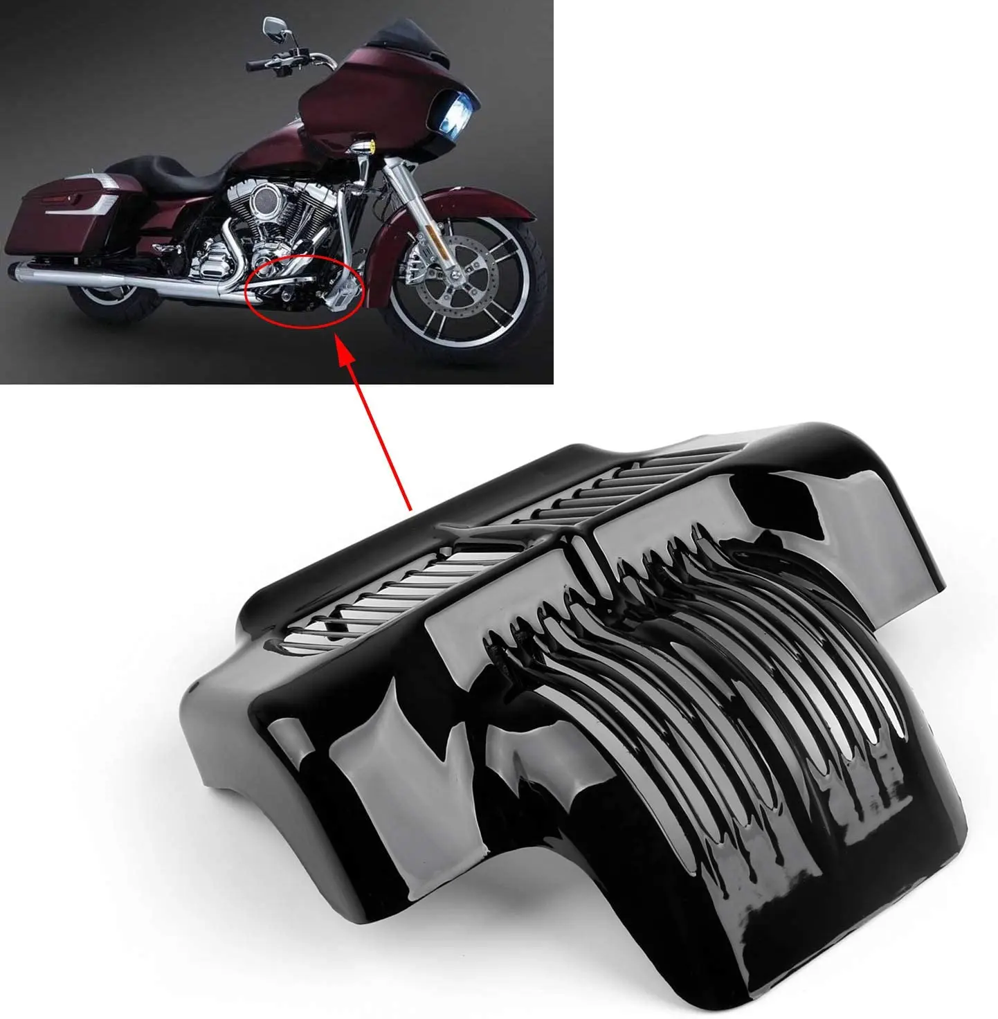 Motorcycle Stock Oil Cooler Cover For Harley Touring Road King