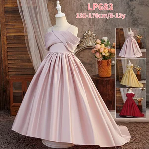 Sweet Summer Princess Dress for Kids Girl's Fluffy Chiffon Dress with Big Bow & Ruffles O-Neck Baby Clothes Kids Party Dress