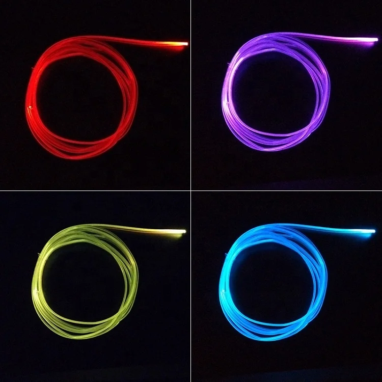 5m X High Quality Milky White Side Glow PMMA Optic Fiber Cable With Transparent Skirt Tube for Car Decorative
