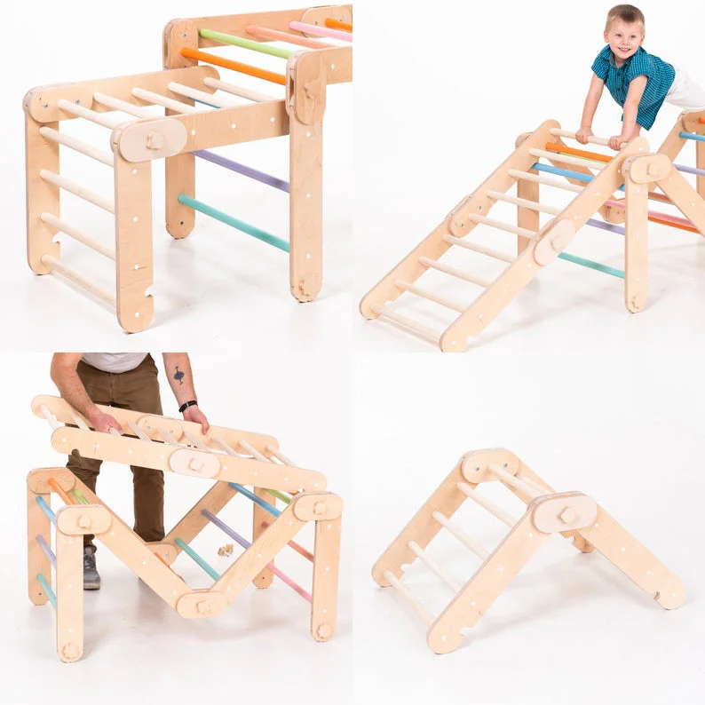 Детская мебель для комнатного скалолазания, тренажерного зала, балансирующие ступени, игрушки Монтессори для детей, скалолазание