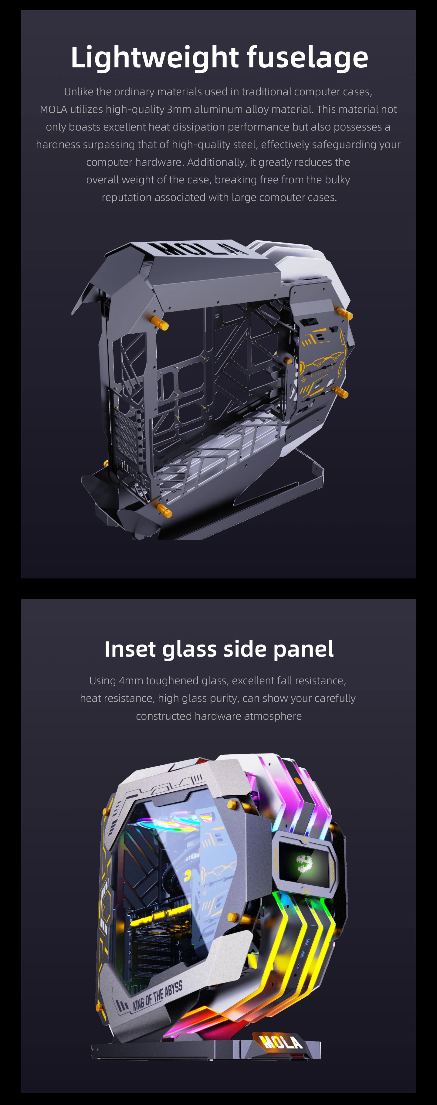 Lovingcool Gaming PC Case - Full Tower with Tempered Glass