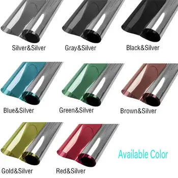 Building Solar Tint Film Reflective Safety Film Silver&Gold silver red green blue