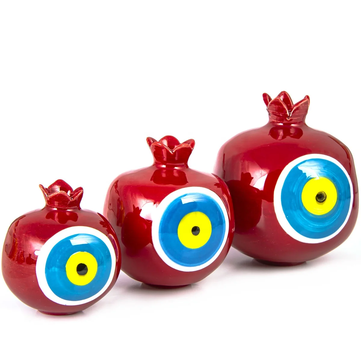 Декоративные турецкий ручной работы-клипсами Дурной глаз роспись керамический гранат тройной