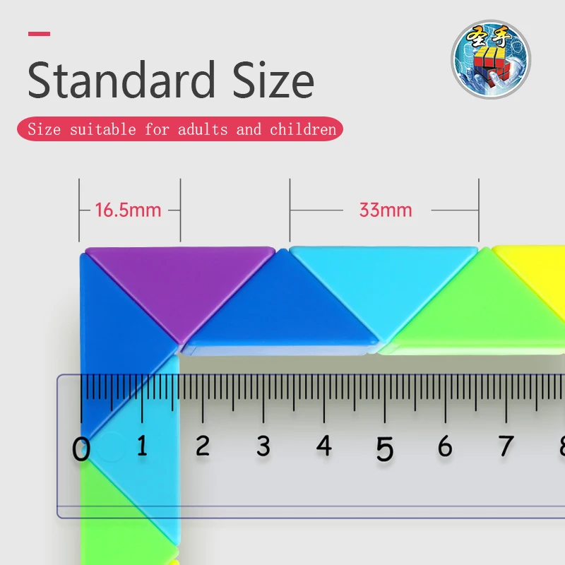 Sengso  Rainbow Color 24 Segment Magic Ruler Foldable  Magic Snake Educational Puzzle Toy