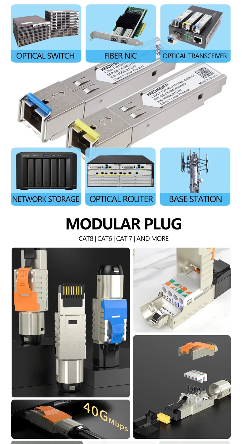 Wholesale SSTP Shielded 8P8C RJ45 Cat6 Cat6A Cat8 Modular Plug Waterproof Network Connector Accessories