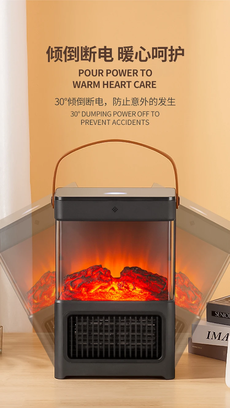 Fireplace Electric Heater Flame Warm Blower Fan Portable Desktop Household Home Heating Stove Radiator Flame Warmer Machine