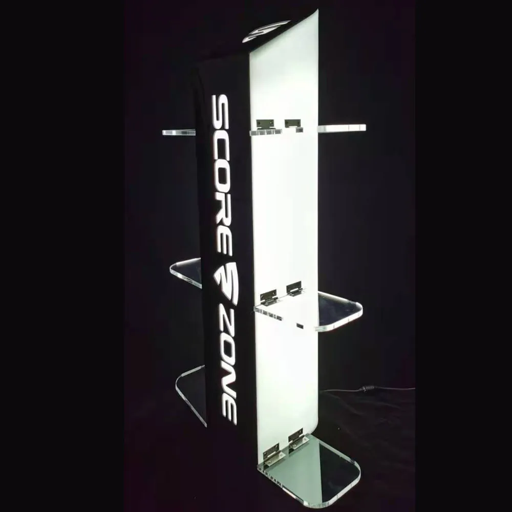 Custom Acrylic POS Retail Illuminated Display Stand with Color Changing LED Lights for Electronics Cosmetic Trade Show
