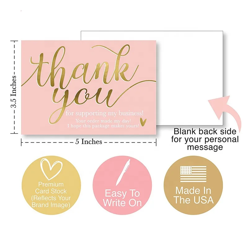 Professional Pink Rose Custom Business Card Thank You Card Printing ...