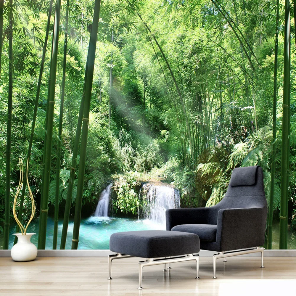 3D Bamboo Natural  Forest Full Wall Mural Photo Wallpaper Print Paper Home Decor 