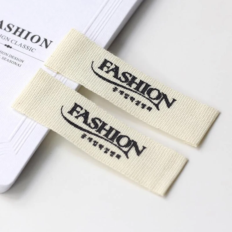 1000 Custom Clothing Labels Personalized Cloth Tags for Clothes Fold Over  Cloth Labels Handmade Cream Beige Fabric Sew in Sew on Labels 