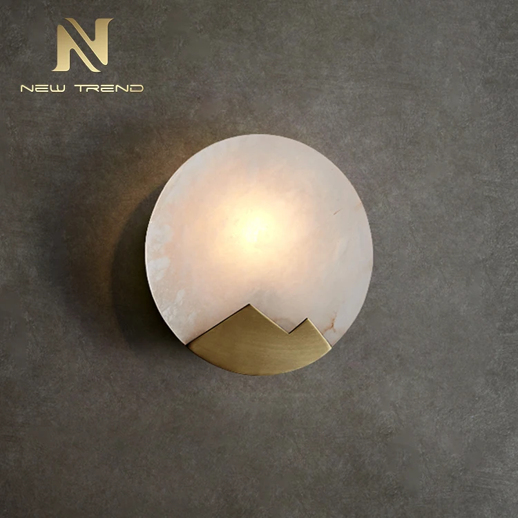 MB18101-1A Antique Style Indoor Corridor Staircase Decoration Copper Marble Led Wall Lamp 