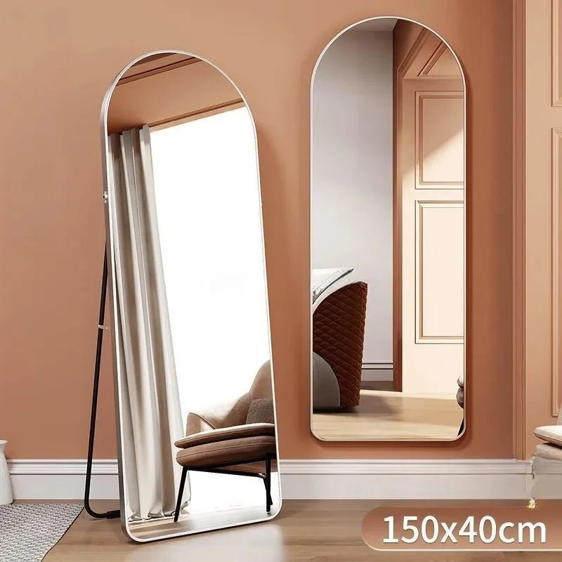 product aluminum alloy framed customized arch mirror modern large floor standing full length body wall dressing mirror-3